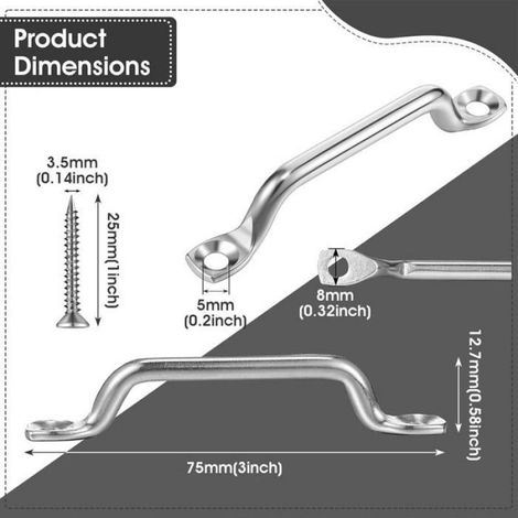 Befestigungsring für Bootsgurte - 4 Stück, Edelstahl, für Kajakdeck, nautische Ausrüstung, rostfrei. (1/5)