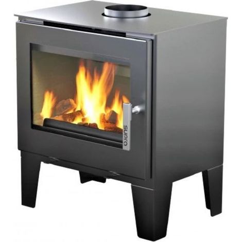 SUPRA Poêle à bois étanche - Claude noir - 6,1 kW - acier - bûches 33 cm - sortie Ø150 mm (1/5)