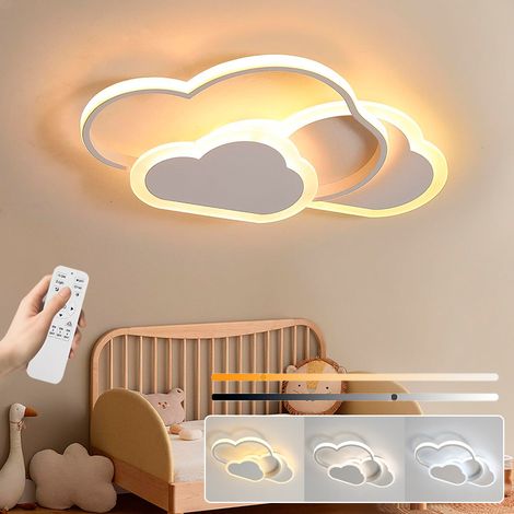 Plafonnier LED à intensité variable 42 W, plafonnier LED à économie d'énergie avec télécommande, plafonnier LED nuage 52 cm, 3 températures de couleur (1/5)