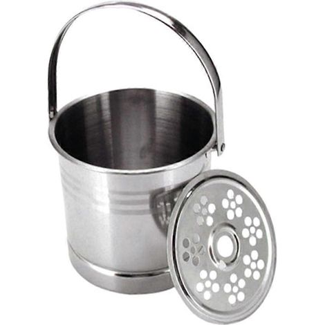 Seau à bière pratique en acier inoxydable, seau à champagne, récipient à glaçons-14x14cm-Silver (1/3)