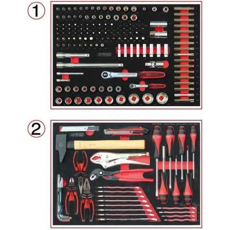 Module - KS TOOLS - 714.0184 - Composition d'outils 2 tirois - Pour servante - 184 pieces