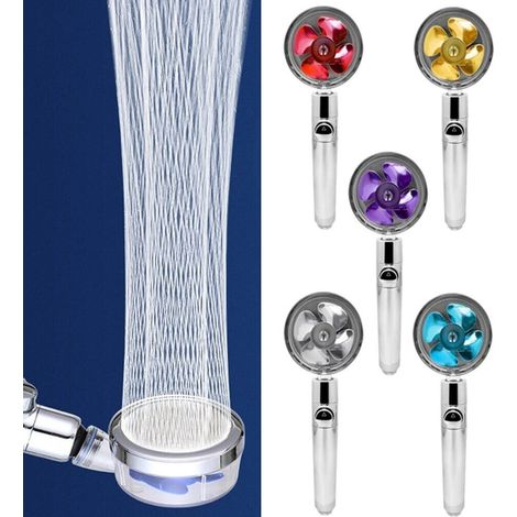 Soffione Turbo Doccia Alta Pressione Rotante Risparmio Idrico tasto STOP 82138 (1/3)