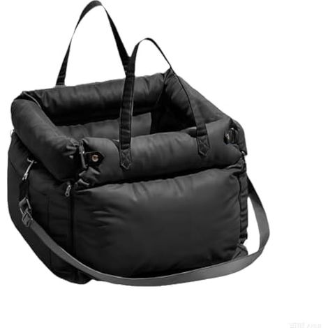 Siège Auto pour Chien et Chat, Housse en Cuir PU Imperméable avec Poches de Rangement, Noir (1/5)