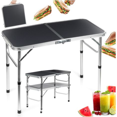 Klappbarer Campingtisch, Ausziehbarer Campingtisch, Gartentisch, 2-in-1, 80 x 40 cm (1/5)