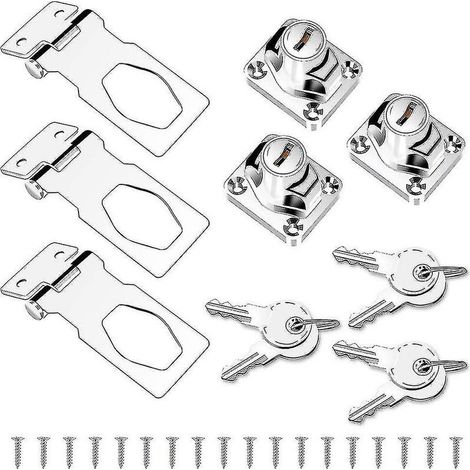 jeux de verrous de porte avec clés, œillet de verrouillage de verrou de porte avec cadenas et vis (1/5)