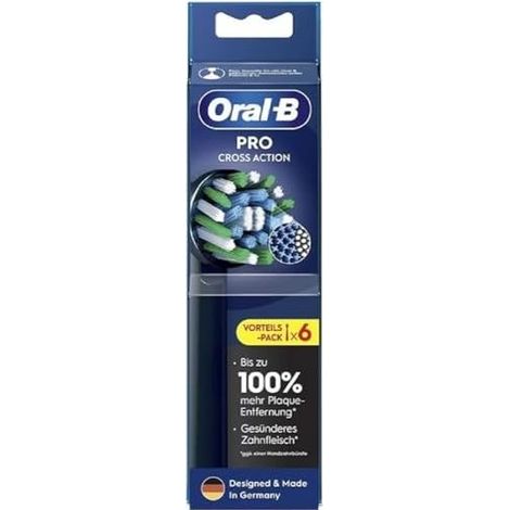 Braun Oral-B Testine di Ricambio Nero ProCrossAction CleanMaximizer 6 Pezzi