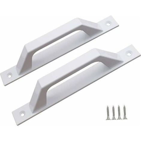 - Poignée de porte en forme de D pour portes de jardin en bois (blanc, 200 mm, lot de 2) (1/5)