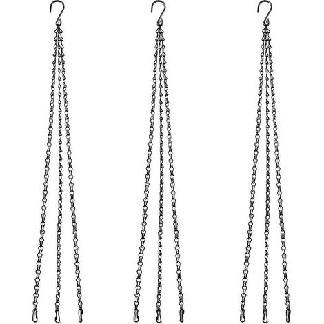 Hängekorbkette, 3 Sets Metallketten mit Clips zum Aufhängen von Pflanzen, geeignet für Blumentöpfe und Pflanzgefäße.