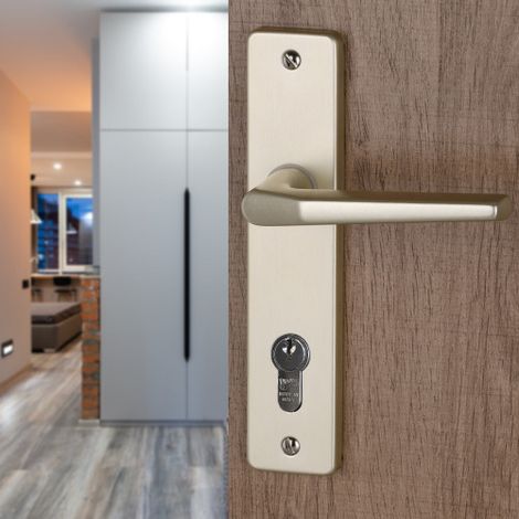 Ouvre&Déco – Poignée de porte intérieure CHAMONIX – Aluminium – Entraxe 165 mm – Compatible serrures 3/5 points – Installation facile