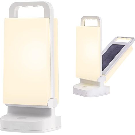 Lampe Solaire Rechargeable USB, Lanterne LED Portable avec Batterie Externe 6000 mAh, Étanche IPX4 pour Intérieur et Extérieur (Camping, Randonnée, Pêche) (1/5)