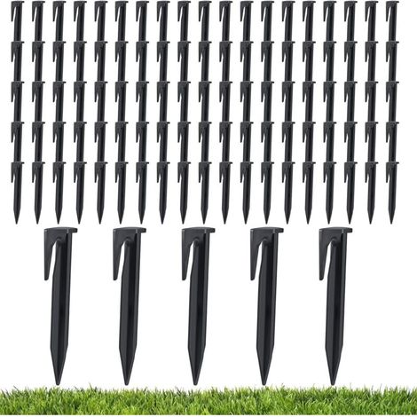 Bardusch-100 piquets de fixation pour câbles périmétriques, crochets pour robot tondeuse, piquets de terre pour câbles périmétriques, supports de câbles, compatibles avec Worx, Husqvarna et Gardena