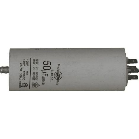 CONDENSATEUR PERMANENT 50 ΜF 450 V POUR LAVE LINGE - 11340 (1/3)