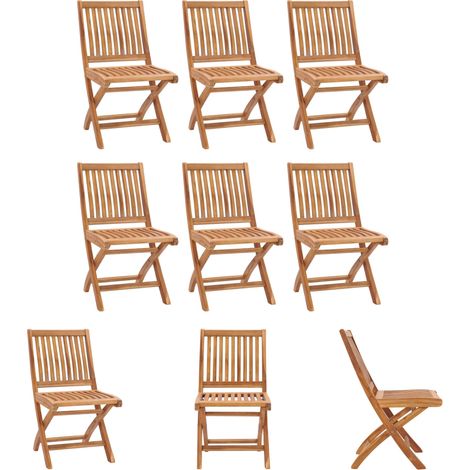 Teakholz Gartenstühle - vidaXL Klappbare Gartenstühle 6 Stk. Massivholz Teak - Gartenmöbel für Wohnungen (1/5)