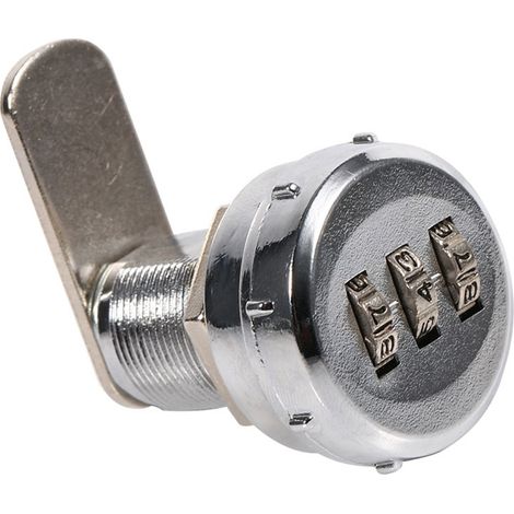 Armoire à came à combinaison à 3 chiffres en acier inoxydable argenté, serrure de sécurité à code par mot de passe pratique n° 2 (1/5)