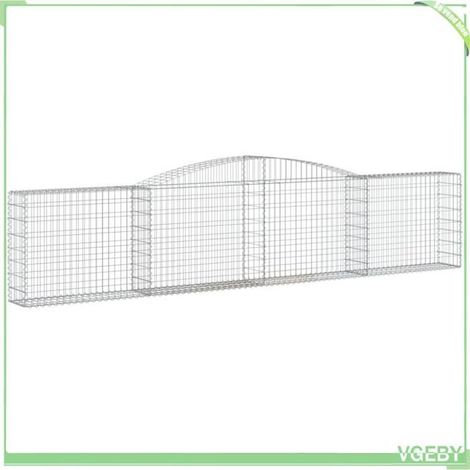 Panier de gabions arqué - FAFEICY - 153524 - 400x30x80/100 cm - Fer galvanisé - Fil 3,5 mm (1/4)