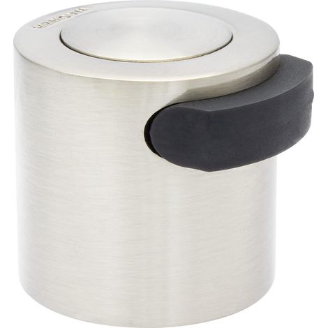 WAGNER Fermaporta AVVITARE - Diametro Ø 38 x 42 x 37 mm I Fermaporta da pavimento/Gancio appendino da avvitare I Fermaporta in zinco pressofuso con effetto inox e gomma termoplastica - 15514511 (1/4)