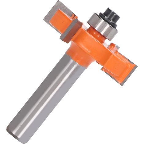 Fraise à rainurer orange à 4 cannelures, tige de 8 mm, type T, pour le travail du bois, le fraisage et l'ébavurage des bords. (1/5)
