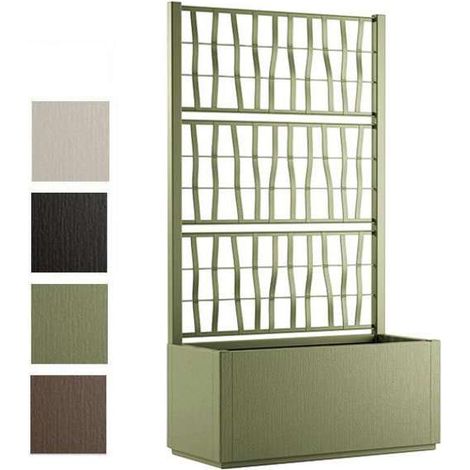 Stefanplast STF1193 Ethica Fioriera Rettangolare con Spalliera 80 cm 80 L Plastica Riciclata colore Tortora