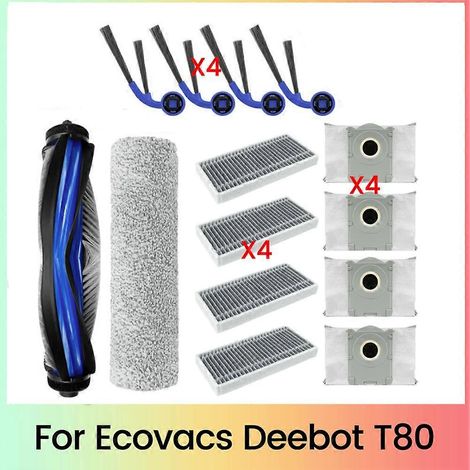 Filtre pour aspirateur brosse pour aspirateur Filtre de brosse pour aspirateur filtre de 14PCS Roller Side Brosse HEPA Filtre Sac à poussière de remplacement pour T80 Aspirateur (1/5)