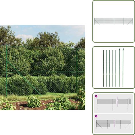 The Living Store Recinzione a Rete Verde 1,6x10 m - Recinzione metallica