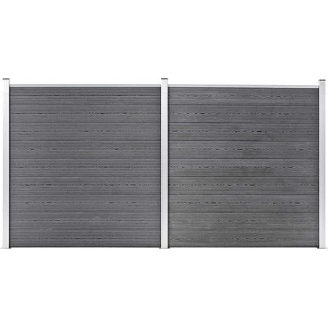 Clôture de jardin WPC 353x186 cm Gris (1/5)