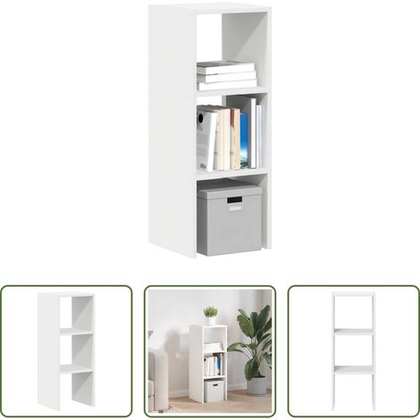 Rangement vertical - Bibliothèque empilable blanc 30x30x80 cm bois d'ingénierie (1/5)