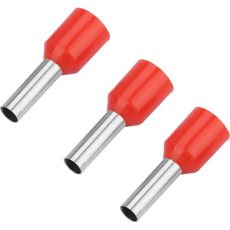 500 Stück/Set E2508 Kaltgepresste Anschlussrohre Isolierte Klemmen Kabelverbinder (rot) (1/5)