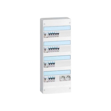 Legrand - Tableau u00e9lectrique pru00e9-u00e9quipu00e9 et pru00e9-cu00e2blu00e9 pour T4 - Drivia - 13 modules - 4 Rangu00e9es - AUTO - Ru00e9f: LEGTABLEAUT4 (1/5)