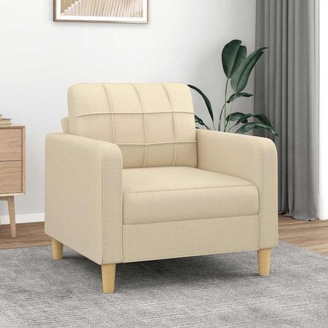 Sofasessel Creme klappbar mit Armlehnen und Rückenlehne, 60 cm