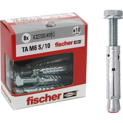Fischer 71252 Acier TA M 8 avec vis tete hexagonale, diametre Cheville 10 mm, 8 pieces 6, M6 + Vite (1/5)