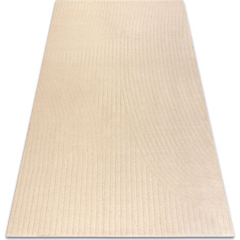 Tappeto in lana TEXTURA 488.12.LA100 OSTA - Onde, geometrica strutturale crema beige 200x300 cm