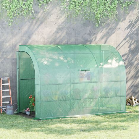 Foliengewächshaus mit 6 Regalen 300x150x213 cm Grün OKMYHOME (1/4)