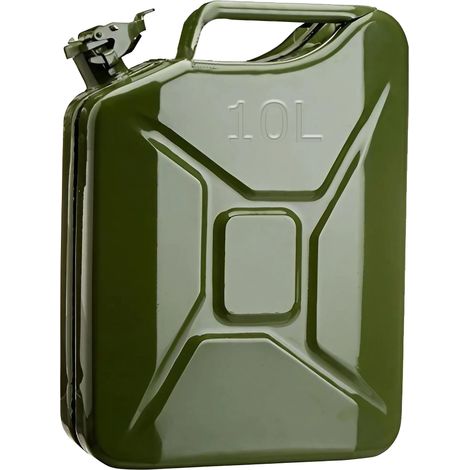 10 litri Tanica Benzina in Metallo Verde Militare Carburante Moto
