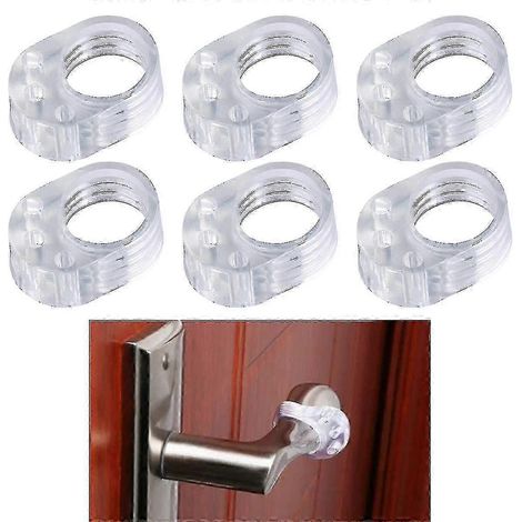 Butoirs de poignée de porte - Lot de 6 butoirs de porte doubles transparents - Protection de poignée de porte - Faciles et rapides à installer (1/5)