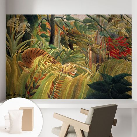 Papier peint avec colle pour décoration moderne de salon chambre à coucher cuisine et bureau Facile Tigre exotique 104x70 cm (1/5)