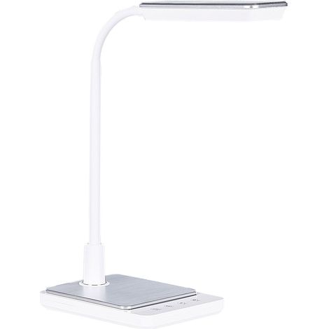 LED Schreibtischlampe CENTAURUS mit Dimmer Metall Weiß