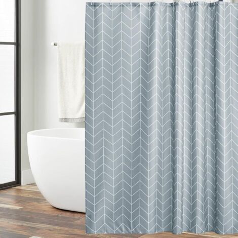 1 Rideau Douche, 180x200 Cm, Peva Imperméable, Anti Moisissure, Gris, Avec 16 Crochets, Salle De Bain (1/5)