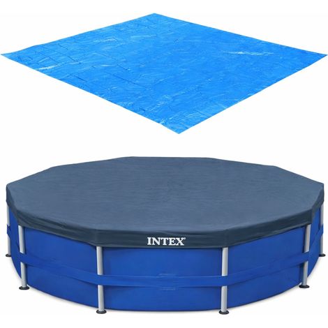 Intex 12 ft Pool Cover and 15.5 ft Ground Cloth ÃÂÃÂÃÂÃÂ¢ÃÂÃÂÃÂÃÂÃÂÃÂÃÂÃÂ Protective Pool Cover with Heavy-Duty Base Mat