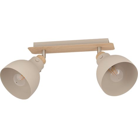 Eglo 2er Spot Arrecife sand Holzoptik 53 x 14,5 cm Deckenlampe