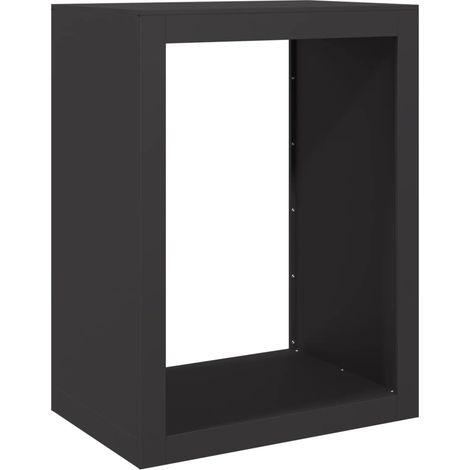 Maison Exclusive - Leñero de acero negro 60x40x80 cm