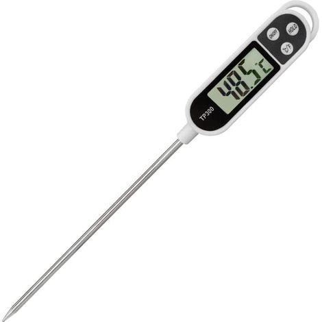 Cooking Thermometer, Digital Food and Meat Thermometer, Instant Read, Long Probe, Auto Shut-Off, Kitchen Thermometer for BBQ, Meat, Jam, Grill (Battery Included) (1/5)