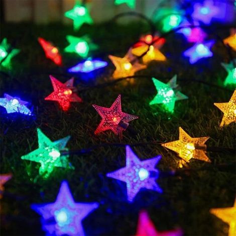 Solar-Lichterkette für den Außenbereich 7m - 50 LED-Sterne, 8 Modi, Wasserdicht - Für Garten, Balkon, Feste