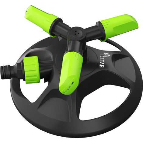 Arroseur de jardin à 3 bras - Rotation à 360° - Jet d'eau réglable - Universel pour pelouse et parterres de fleurs - Compatible avec les tuyaux d'arrosage standard (1/5)