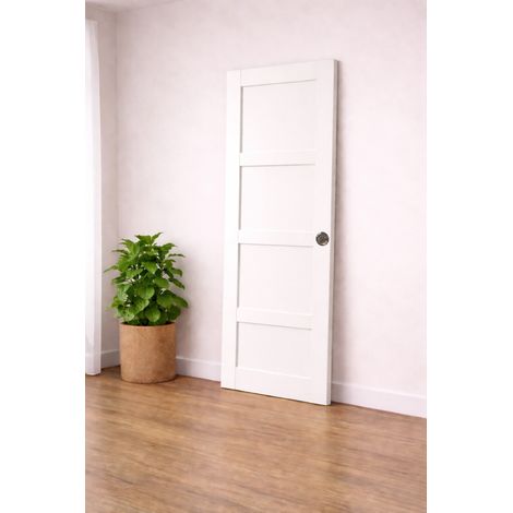 Porte Coulissante Tamera Blanc H204 X L63 Cm, Serrure Condamnation Gd Menuiseries (1/4)