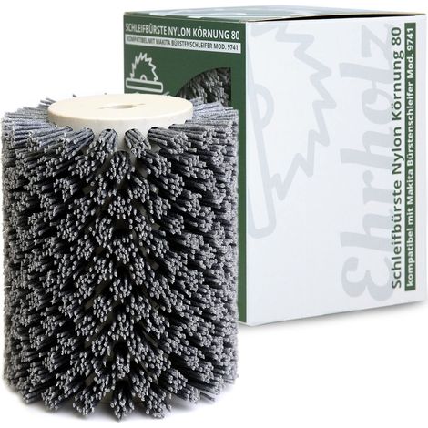 Brosse abrasive compatible avec ponceuse à brosse 9741 Brosse de structuration Brosse de satin Pour le traitement du bois et du métal (nylon, grain 46) (1/5)