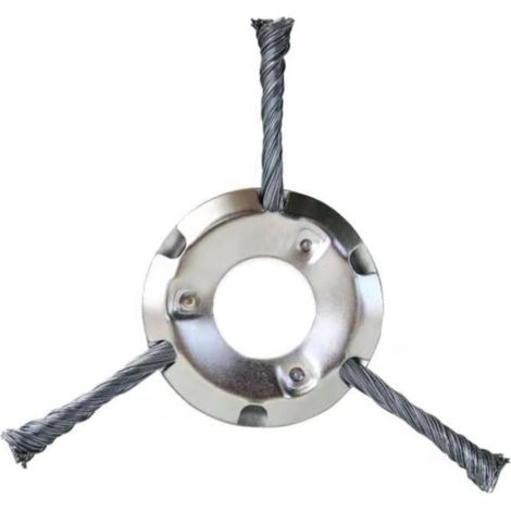 Brosse de tondeuse à gazon à enclenchement rapide- brosse en fil d'acier de 25-4 mm de diamètre- adaptée aux tondeuses à gazon à batterie au lithium (3T). (1/5)