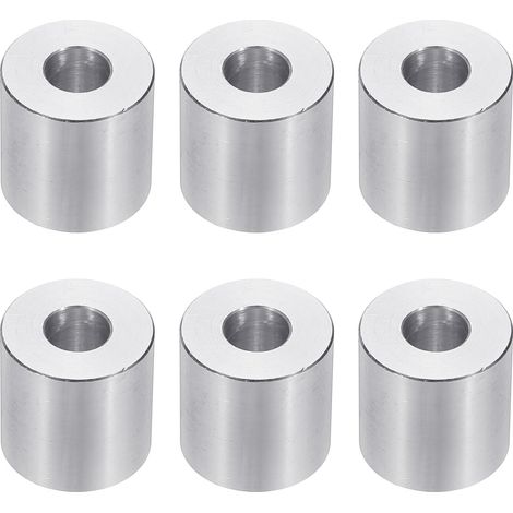 Rondelles en Aluminium M8, 6pcs Entretoise Métallique à Vis Ronde, Rondelle Plate pour Vis Tige Écrous Boulons, Bague d'Écartement en Métal 8.5mm ID x 20mm OD x 25mm Hauteur (1/5)