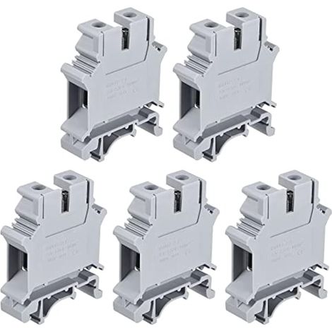 Bornier à vis pour rail DIN, gris, UK16N, lot de 5 (1/5)