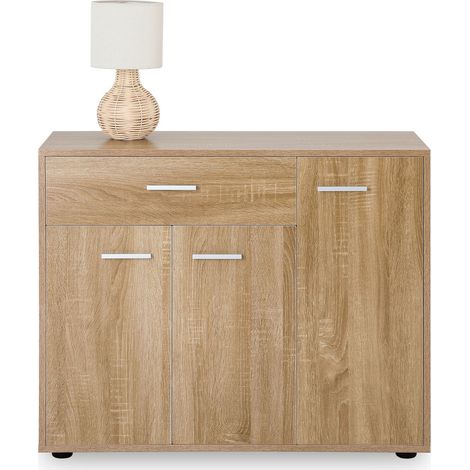 Idimex – Meuble à chaussures Camille – Chêne sonoma – 7 étagères réglables – Dimensions 70 x 88 x 35 cm – Tiroir de rangement