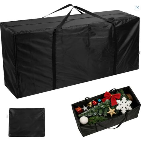 Sac de Rangement Imperméable pour Coussins, 122x40x55cm, Noir